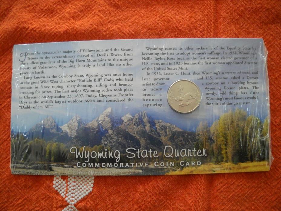 Commemorative State Coin Card Wyoming with 2007 State Quarter NIP