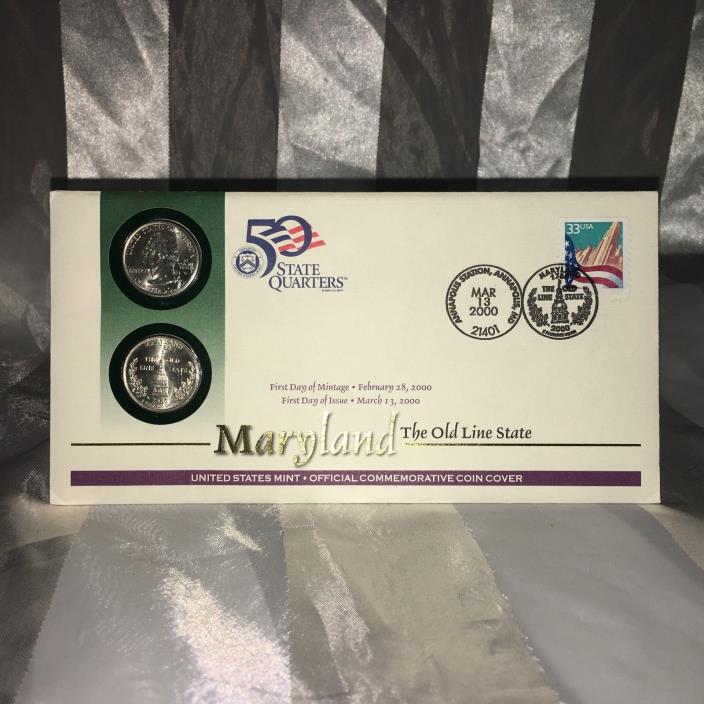 US Mint First Day Cover - Maryland P & D 2000 State Quarter Set