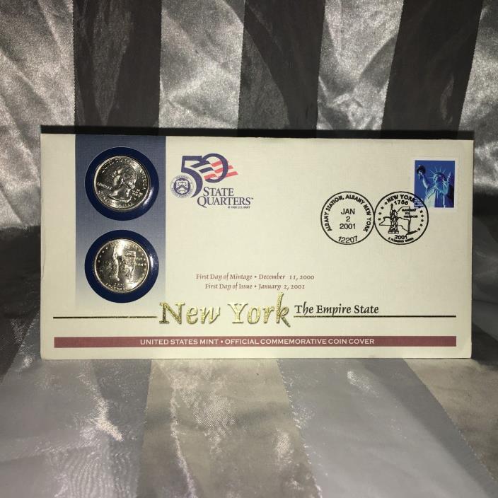 US Mint First Day Cover - New York P & D 2001 State Quarter Set