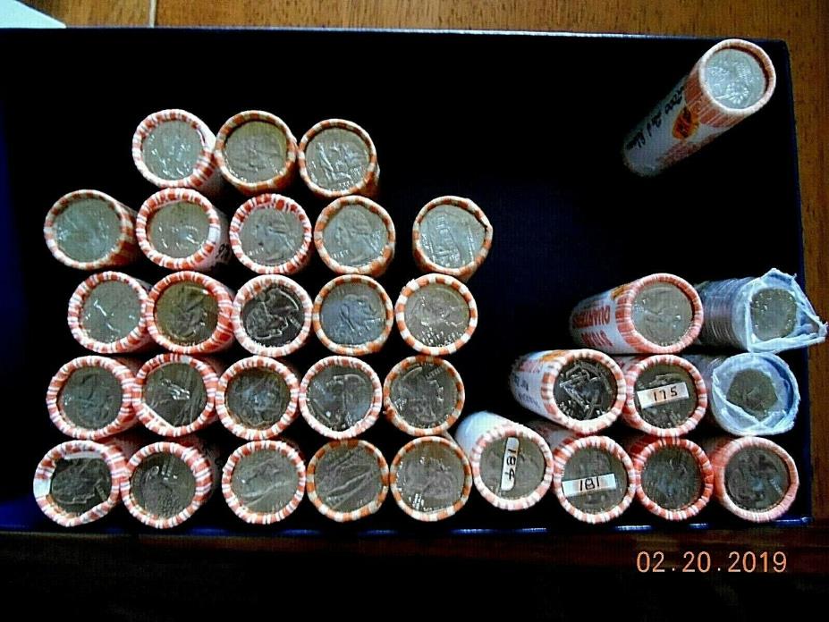 35 Rolls of the 2000-2008 Statehood UNC Quarters Philadelphia Mint in Bank Rolls