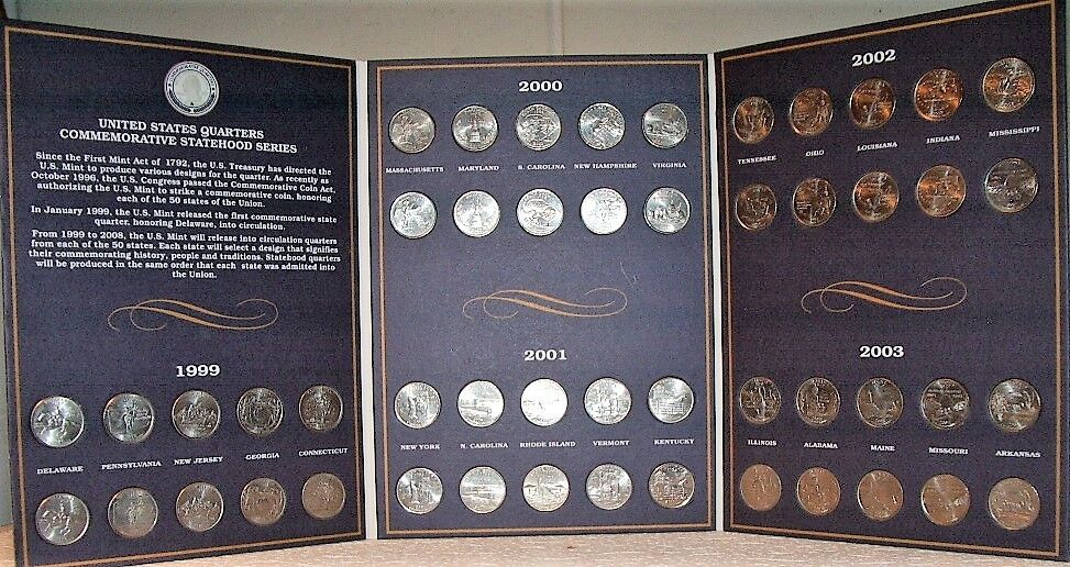 US Commemorative STATEHOOD QUARTERS 1999-2003 Collection Folder