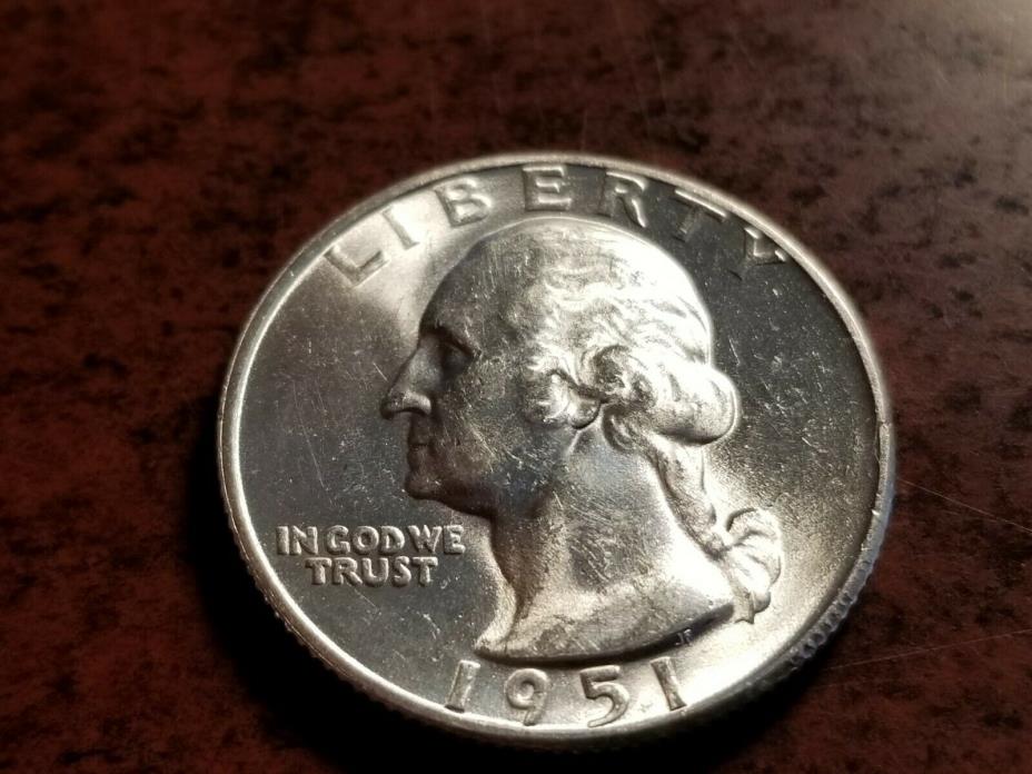 1951 S Washington Silver Quarter, uncirculated          L152
