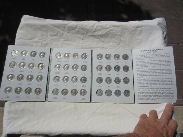 Washington Quarter 1965-1987 H.E. Harris completed coin album 43 quarters # B