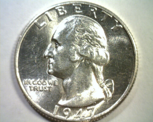 1947-D WASHINGTON QUARTER NICE UNCIRCULATED NICE UNC. ORIGINAL COIN BOBS COINS