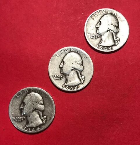 1944 P D S year set Washington Quarter 90% Silver