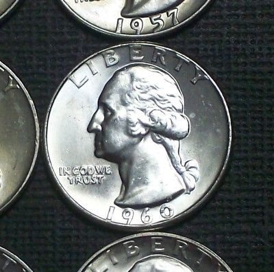 1960-P BU WASHINGTON QUARTER- PRETTY CLEAN COIN, A LITTLE ON THE DULL SIDE-LOOK!