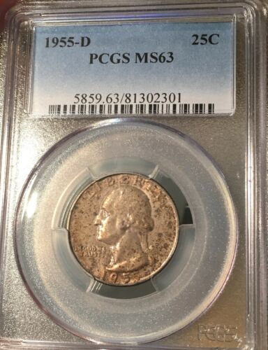 1955-D PCGS MS63 Washington Silver Quarter