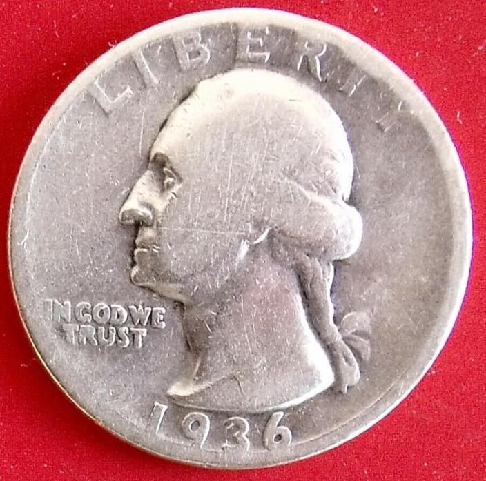 1936-D Washington Quarter – Good – Free Shipping