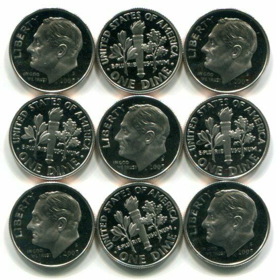 Roll of GEM PROOF CAMEO 2005-S Clad Roosevelt DIMES - Free Shipping