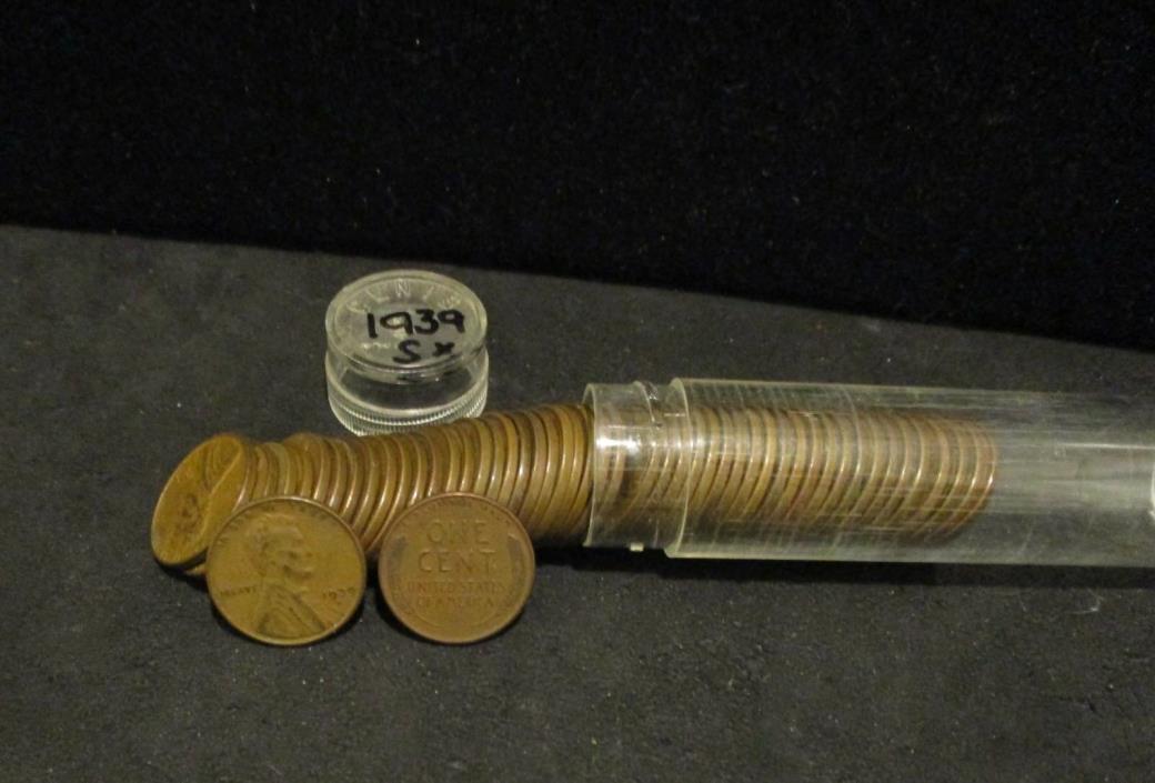 1939-S Lincoln Wheat Cent Roll - Circulated     ENN COINS
