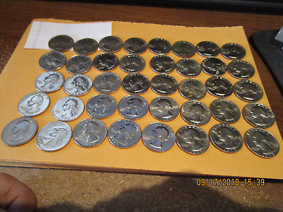 1970/1980/1990 Washinton Quarters Roll  Mint State  Mixed Dates   (40)