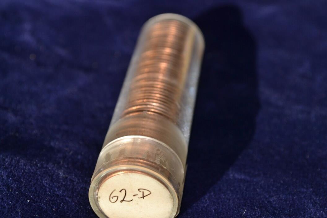 1962 D LINCOLN CENT ROLL- SUPER NICE BEAUTIFUL COINS PENNY