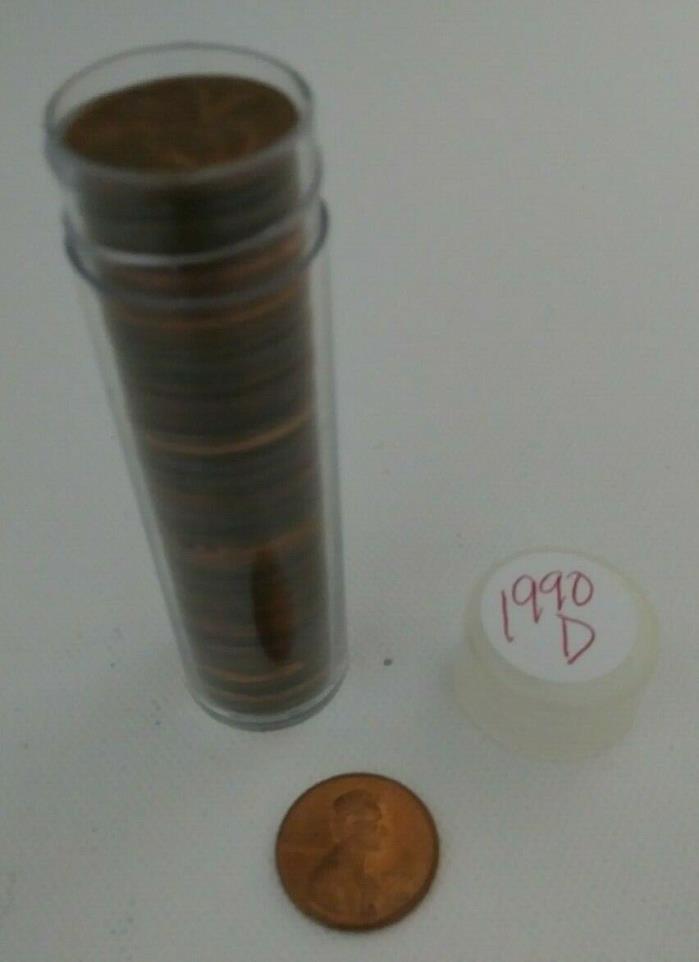 ROLL OF 50 1990 D Lincoln Memorial Pennies