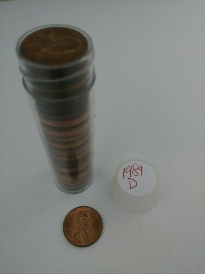 Roll of 50 1989 D Lincoln Penny Roll