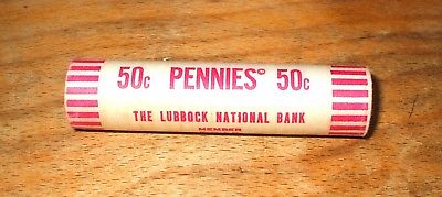 1978-D Uncirculated LINCOLN CENT ROLL - Lubbock National Bank - Lubbock, Texas