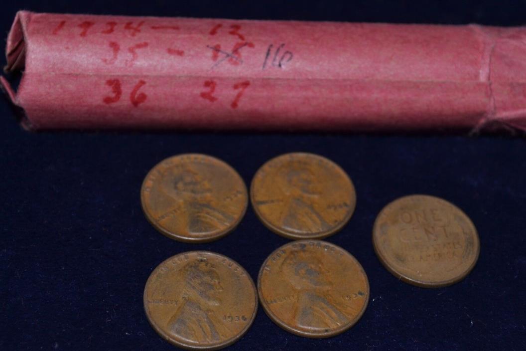 MIXED DATES WHEAT CENT ROLL- EXTRA LARGE ROLL COINS PENNY