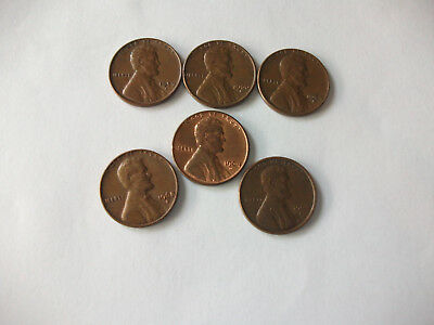 LOT OF (6) LINCOLN PENNIES D MINT 1959-1960-1964-1964 RED 1968-1969 CIRCULATED