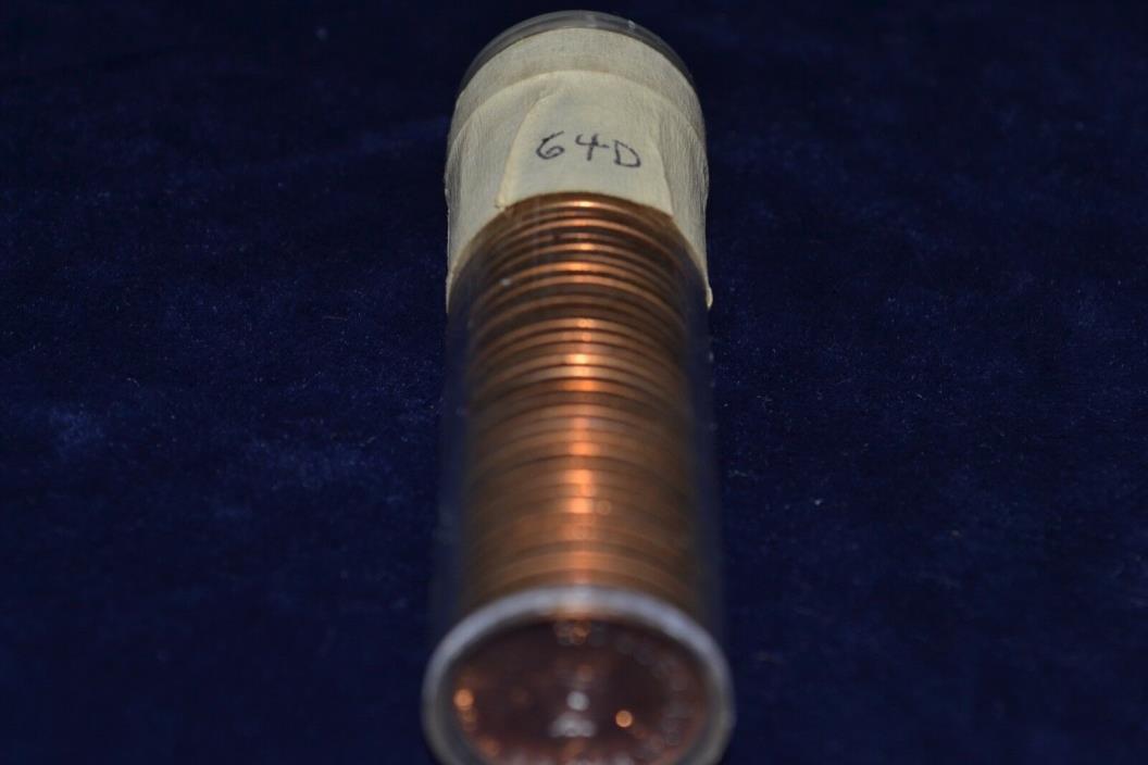 1964 D LINCOLN CENT ROLL- SUPER NICE BEAUTIFUL COINS PENNY