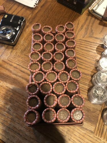 Rolls Of 1930-1939 Wheat Cents PD’s Mix With Indian Head Cent On Ends