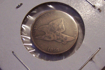 1858 SMALL DATE FLYING EAGLE CENT PENNY COPPER