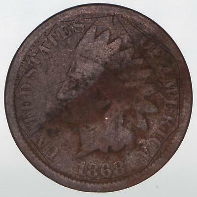 1868 Indian Head Cent Scratched and Damaged Full Date