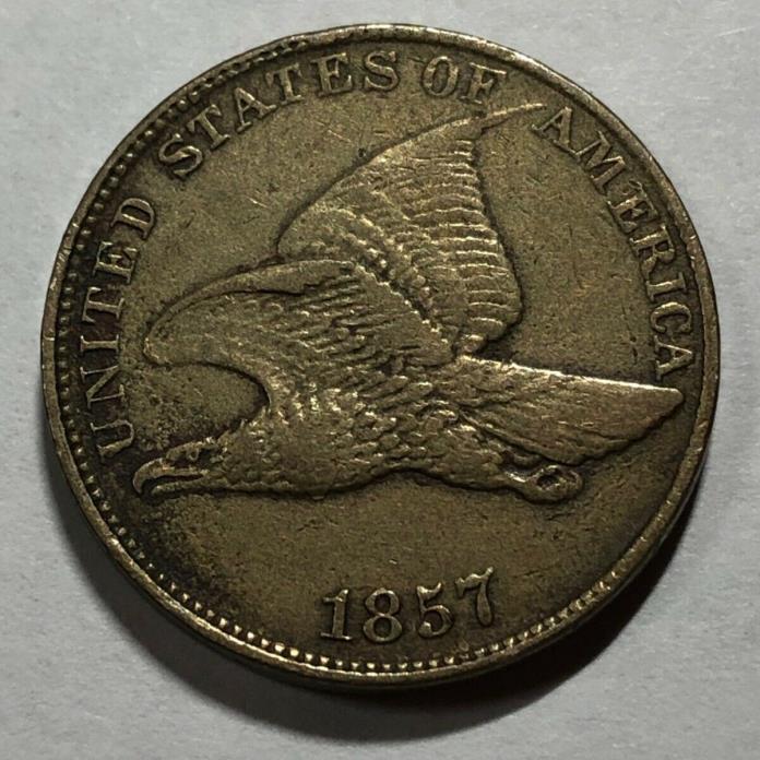 1857 VF-XF Flying Eagle copper/nickel cent. (lot#08)
