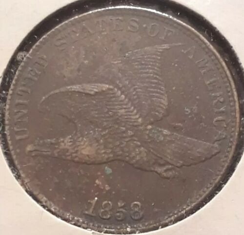 1858 1C Flying Eagle Cent EF Corroded