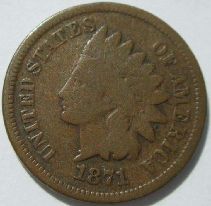 1871 Indian Cent (G+)