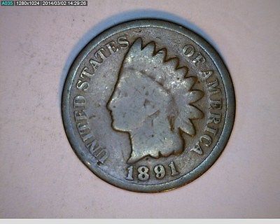 1891 Indian Head Cent ( # 18s54 )