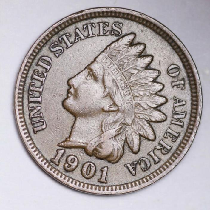 1901 Indian Head Small Cent CHOICE AU FREE SHIPPING E188 WE
