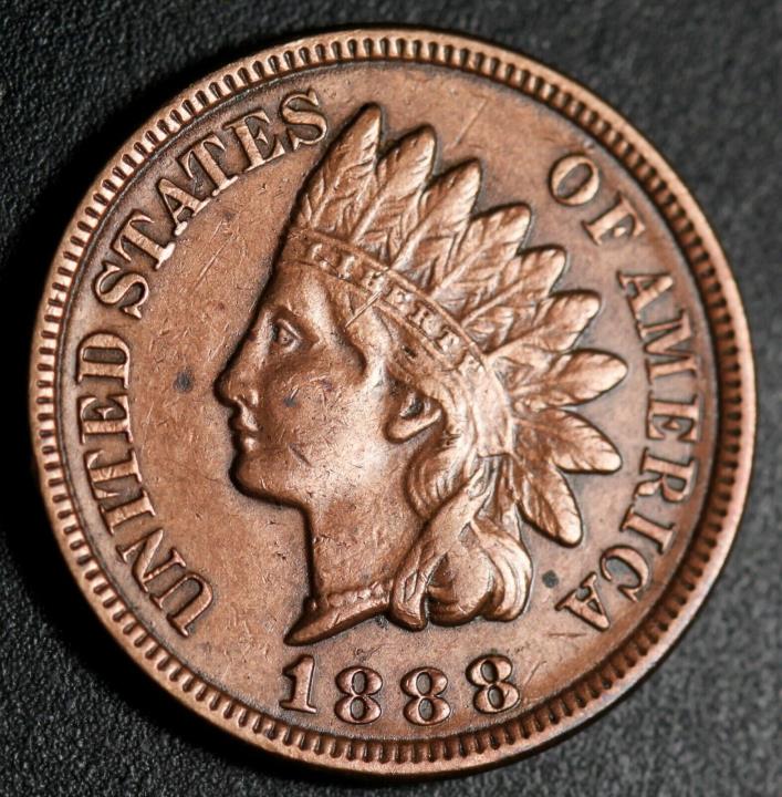 1888 INDIAN HEAD CENT - With LIBERTY & DIAMONDS - XF EF+