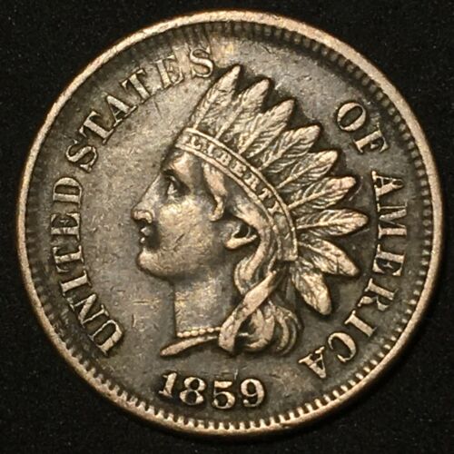 1859 Indian Head Cent EF+ Full Liberty - Natural Toning First Issue No Shield
