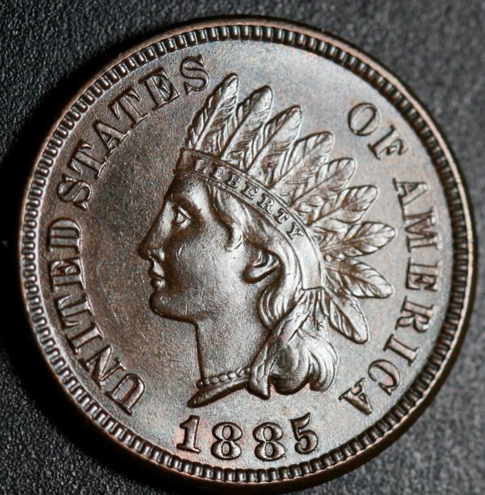 1885 INDIAN HEAD CENT - BU UNC - With BROWN CARTWHEELING MINT LUSTER!