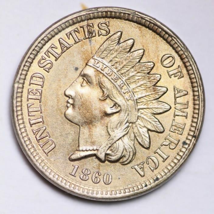 1860 Indian Head Small Cent CHOICE BU FREE SHIPPING E130 KCCB