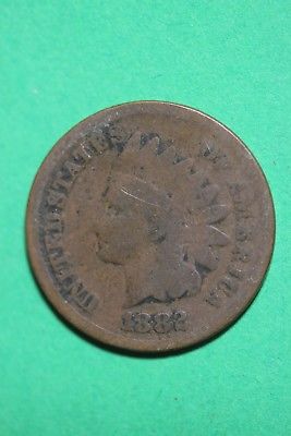 1882 Indian Head Cent Penny Bronze Exact Coin Pictured Flat Rate Shipping OCE402