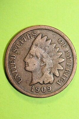 1909 Indian Head Cent Penny Exact Coin Pictured Flat Rate Shipping OCE 1121