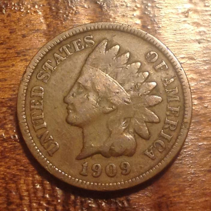 1909 INDIAN HEAD PENNY CENT NICE DETAILS US ANTIQUE CIVIL WAR COIN #866F