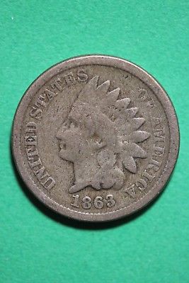 1863 Indian Head Cent Penny Exact Coin Pictured Flat Rate Shipping OCE227