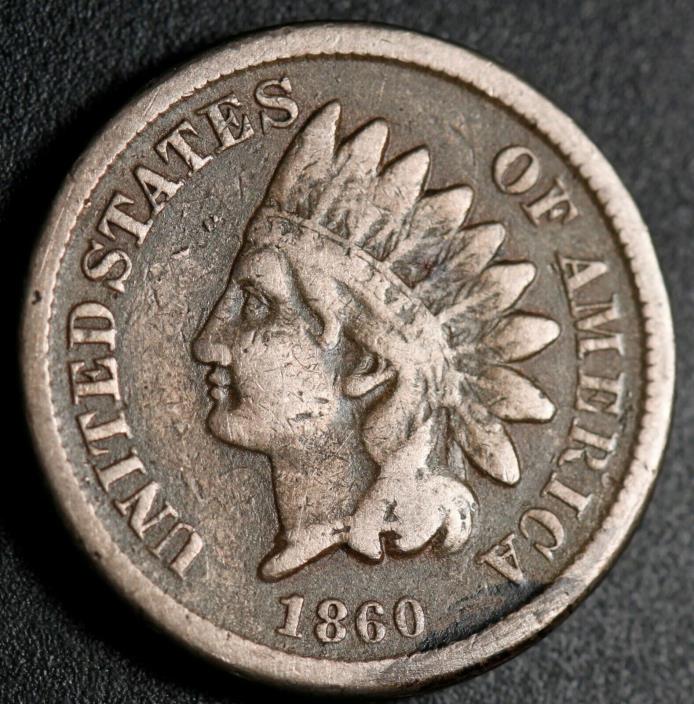 1860 INDIAN HEAD CENT - With LIBERTY - Near VF VERY FINE