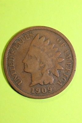 1909 Indian Head Cent Penny Exact Coin Pictured Flat Rate Shipping OCE 1001