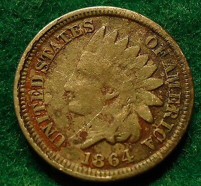 1864 Indian Head Copper Nickel Great detail-Civil WarEra Relic ..,.