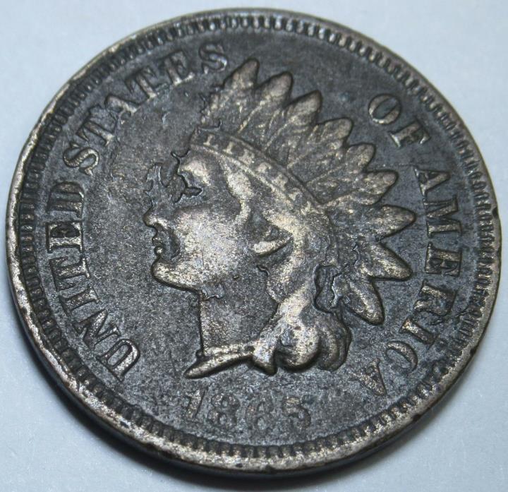 1865 VF-XF Details US Indian Head Penny Wheat Cent Antique Vintage U.S. Currency
