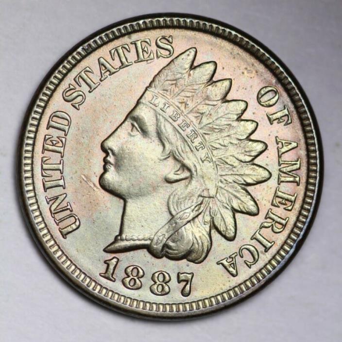 1887 Indian Head Small Cent CHOICE BU FREE SHIPPING E159 WFB