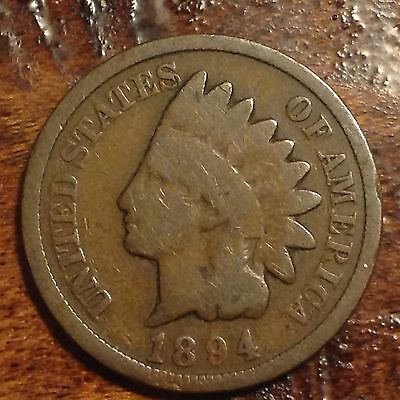 1894 INDIAN HEAD PENNY CENT NICE DETAILS US ANTIQUE POST CIVIL WAR COIN #220D