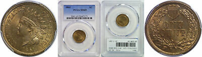 1861 Indian Head Cent PCGS MS-65