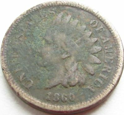 1860 Indian Head Penny / Small Cent in SAFLIP - VG- Details