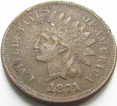 1871 Indian Head Penny / Small Cent in SAFLIP - XF- (VF+++) Details
