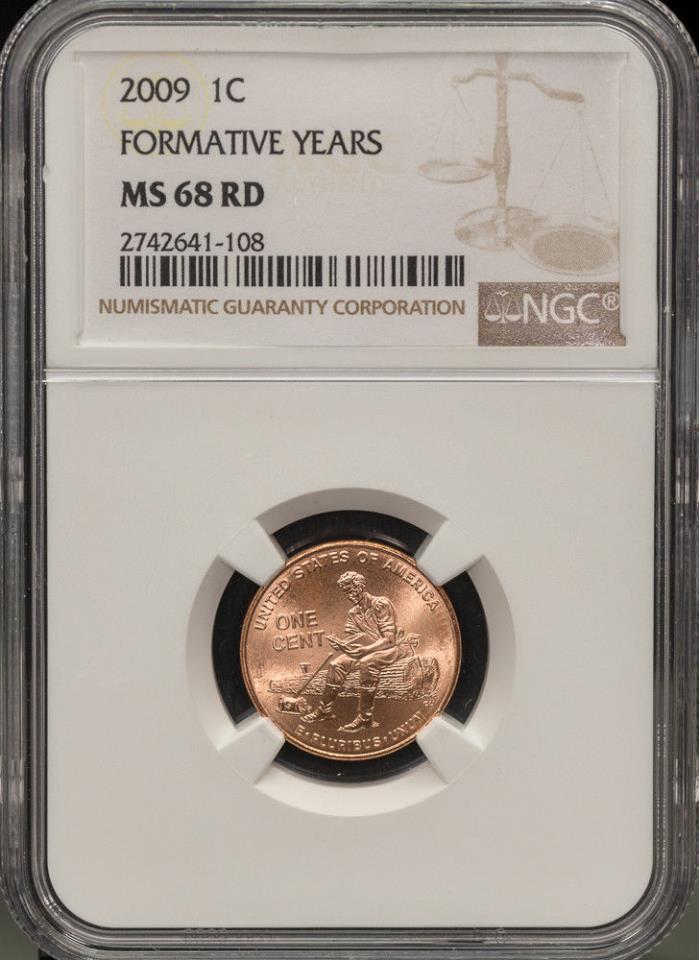 2009-P 1C Lincoln-Formative Years RD Cent NGC MS68 RD Rare Top Grade @3392
