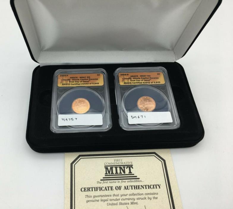 2009 P & D Lincoln Bicentennial Professional Yrs Cent SET - ANACS MS67 RD, FDOI