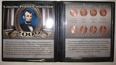 2009 Lincoln Bicentennial Commemorative Penny Collection P D Mints Cents